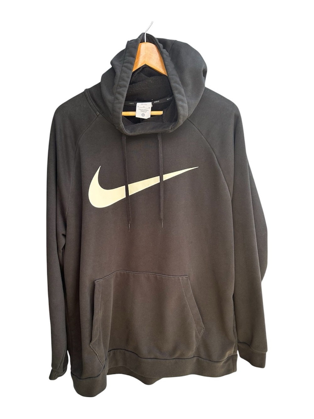 Nike Black Hoodie with White Swoosh Logo - Picture 2 of 7